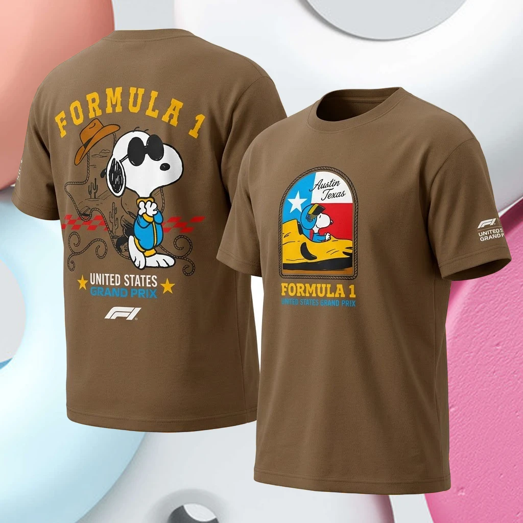 Formula 1 F1 X Peanuts USA GP Western Two Sided Unisex T-Shirt