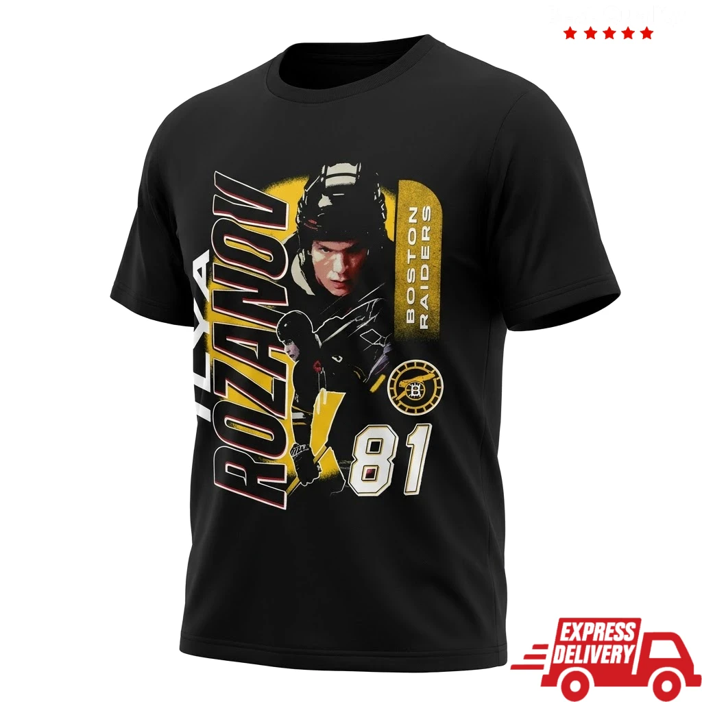 Ilya Rozanov Boston Raiders 81 Black Shirt
